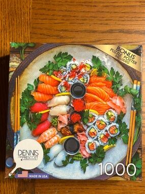 Dennis Prescott Salmon Sushi Platter 1000-Piece Puzzle - Colorful